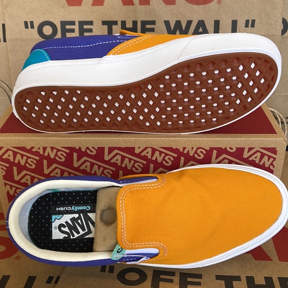 Vans Comfycush Slip-On Multi Block Multi/True White sneakers Men’s - Picture 5 of 16
